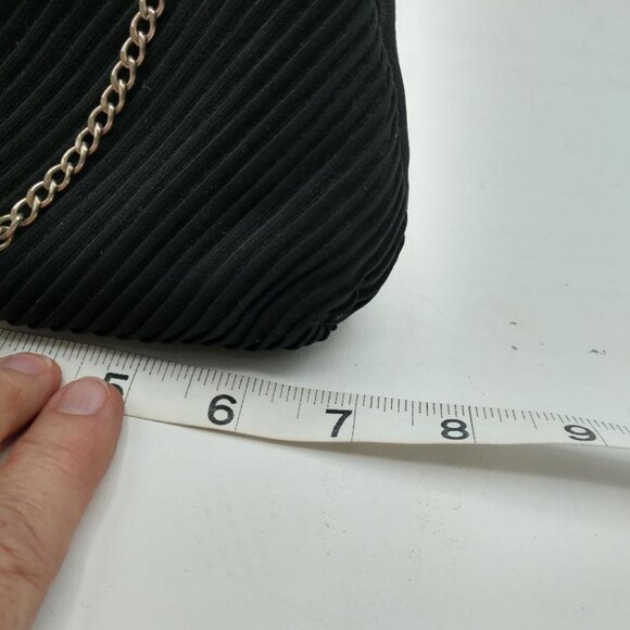 Vintage J.R. evening purse black satin w/cute attached change purse with mirror - Picture 4 of 8